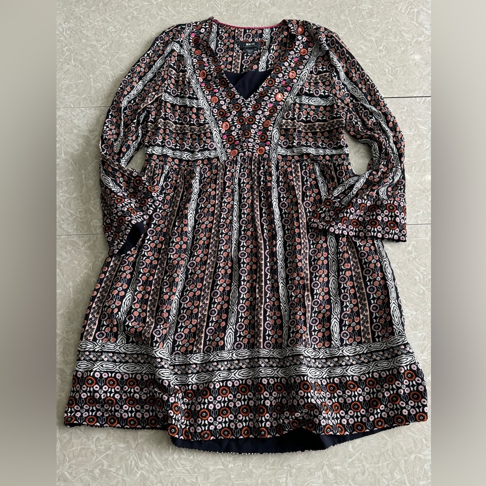Maeve Anthropologie Naomi Embroidered Tunic Dress